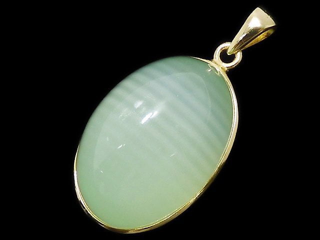 [Video][One of a kind] Afghanistan Green Calcite AAA Pendant 18KGP NO.35