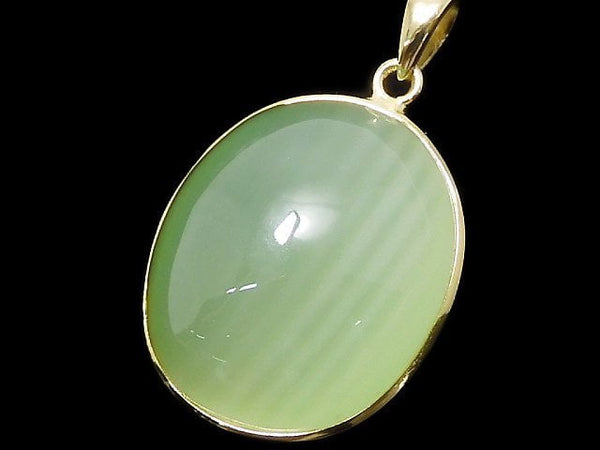 [Video][One of a kind] Afghanistan Green Calcite AAA Pendant 18KGP NO.37