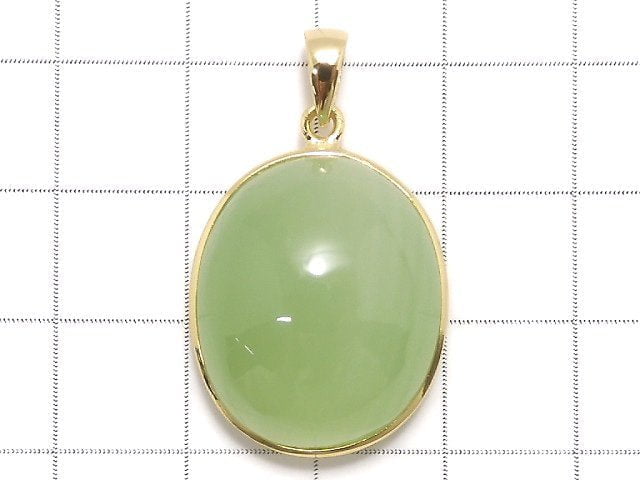 [Video][One of a kind] Afghanistan Green Calcite AAA Pendant 18KGP NO.37
