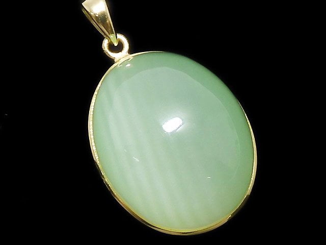 [Video][One of a kind] Afghanistan Green Calcite AAA Pendant 18KGP NO.39