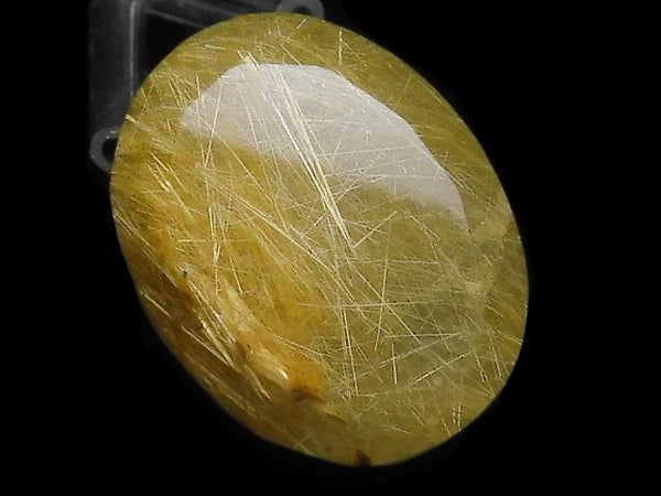 [Video][One of a kind] High Quality Rutilated Quartz AAA- Faceted Top Side Drilled Hole 1pc NO.36