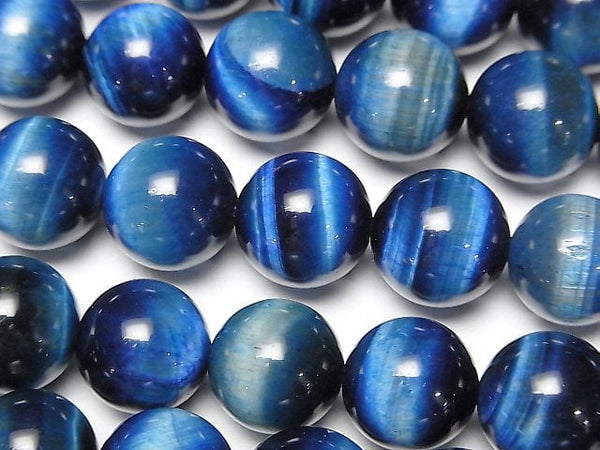 Blue green color Tiger's Eye AAA- Round 12mm half or 1strand beads (aprx.14inch/35cm)
