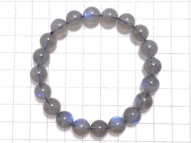 [Video][One of a kind] Blue Labradorite AAA Round 10mm Bracelet NO.14