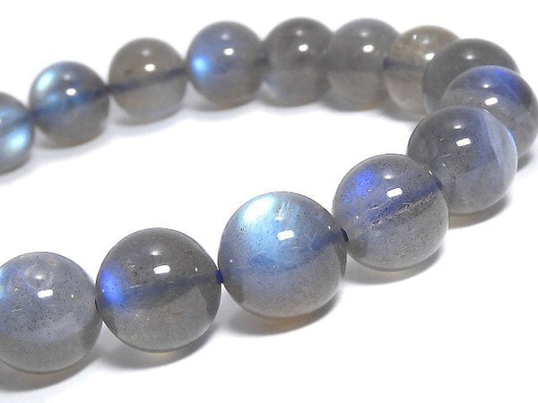 [Video][One of a kind] Blue Labradorite AAA Round 10mm Bracelet NO.16