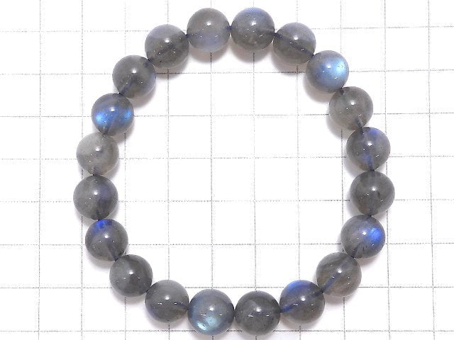 [Video][One of a kind] Blue Labradorite AAA Round 10mm Bracelet NO.16