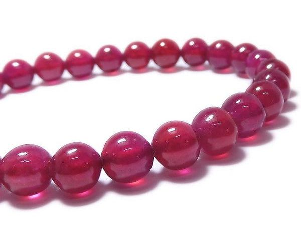 [Video][One of a kind] High Quality Ruby AAA Round 7mm Bracelet NO.9