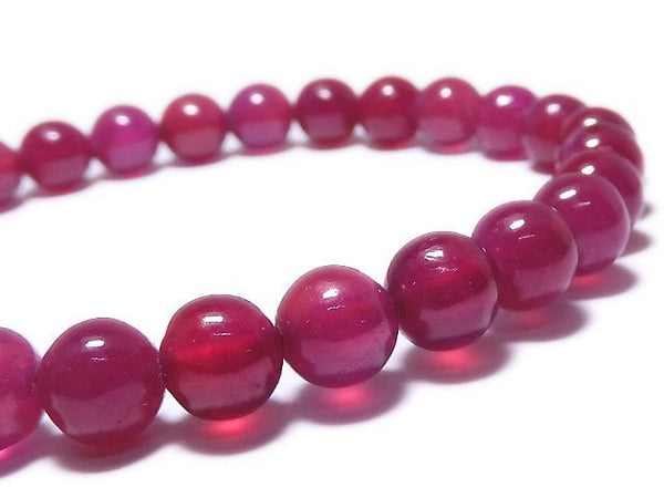 [Video][One of a kind] High Quality Ruby AAA Round 7.5mm Bracelet NO.10