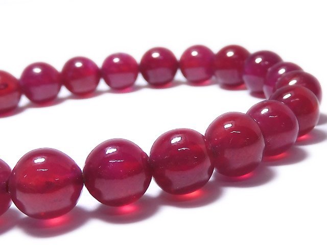 [Video][One of a kind] High Quality Ruby AAA Round 8.5mm Bracelet NO.12