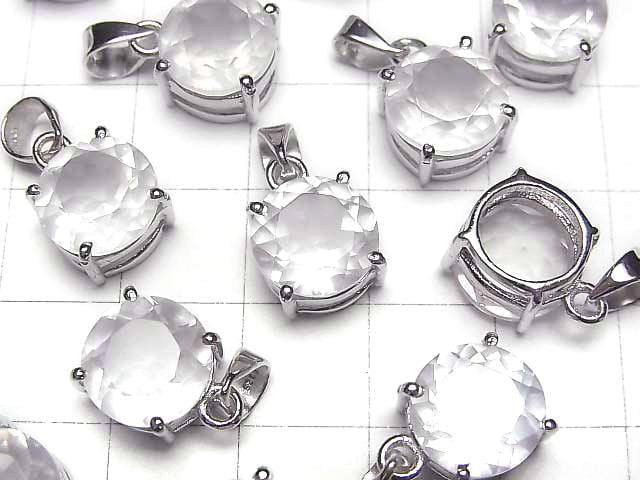[Video]High Quality Rose Quartz AAA Round Faceted 10x10mm Pendant Silver925