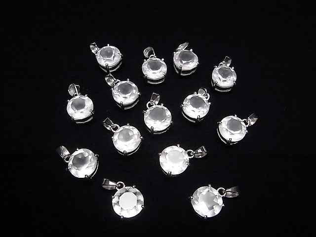 [Video]High Quality Rose Quartz AAA Round Faceted 10x10mm Pendant Silver925
