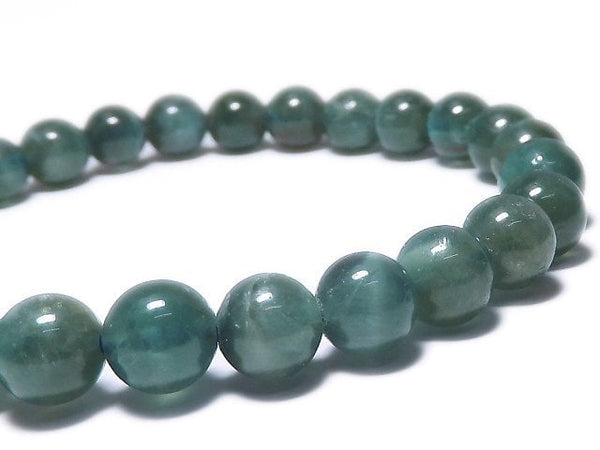 [Video][One of a kind] Apatite Cat's Eye Round 7mm Bracelet NO.25