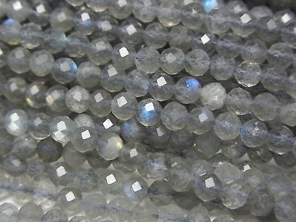 [Video]High Quality! Labradorite AAA- Faceted Round 4mm 1strand beads (aprx.15inch/37cm)