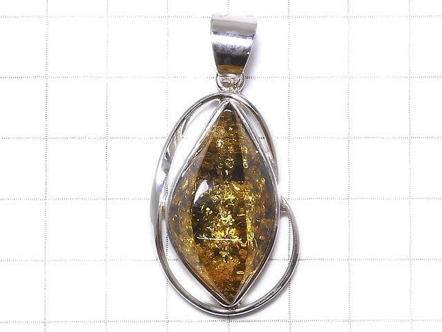 [Video][One of a kind] Baltic Amber Pendant Silver925 NO.19