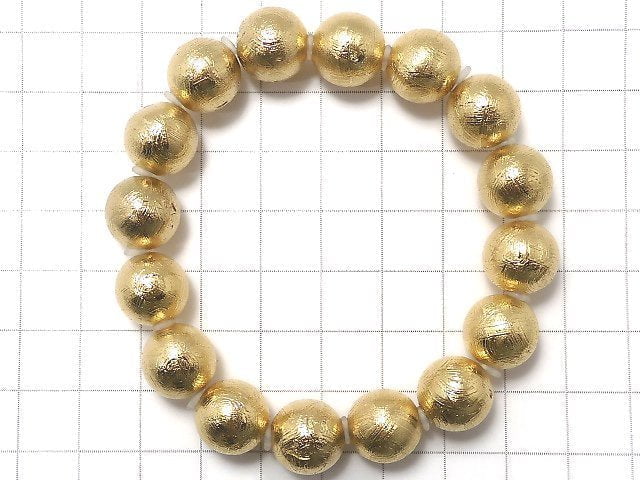 [Video][One of a kind] Meteorite (Muonionalusta ) Round 12mm Yellow Gold Bracelet NO.45
