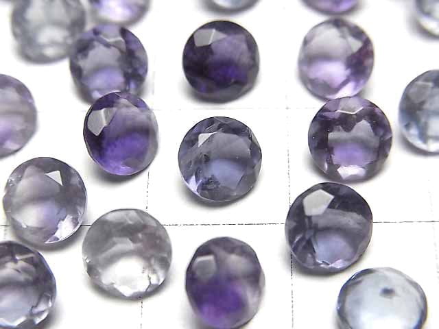[Video]High Quality Multicolor Fluorite AAA Loose stone Round Faceted 6x6mm 3pcs