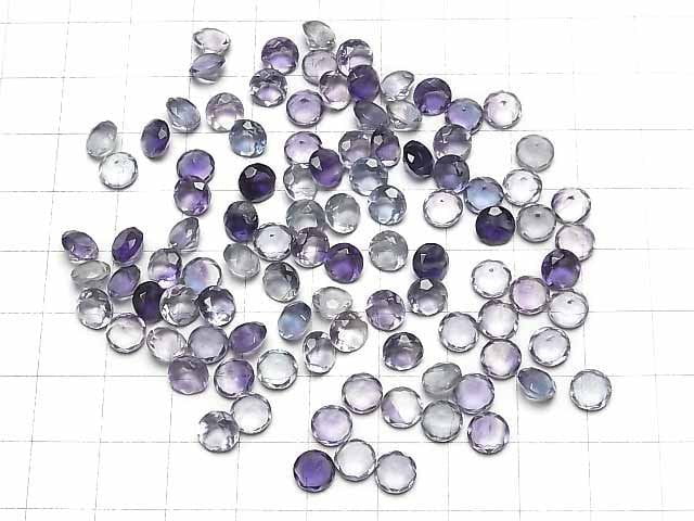[Video]High Quality Multicolor Fluorite AAA Loose stone Round Faceted 6x6mm 3pcs