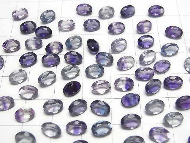 [Video]High Quality Multicolor Fluorite AAA Loose stone Oval Faceted 7x5mm 3pcs