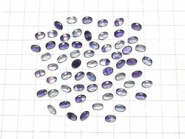 [Video]High Quality Multicolor Fluorite AAA Loose stone Oval Faceted 7x5mm 3pcs