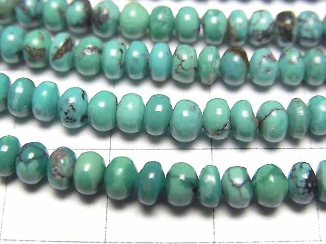 [Video]Turquoise AA++ Roundel 4x4x3mm half or 1strand beads (aprx.16inch/39cm)