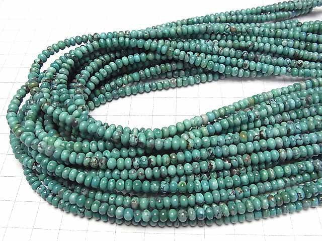 [Video]Turquoise AA++ Roundel 4x4x3mm half or 1strand beads (aprx.16inch/39cm)