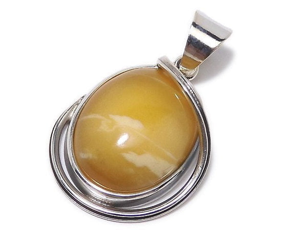 [Video][One of a kind] Baltic Amber Pendant Silver925 Honey Color NO.19