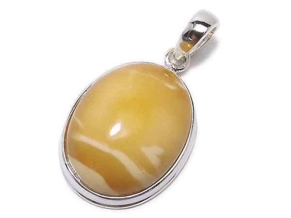 [Video][One of a kind] Baltic Amber Pendant Silver925 Honey Color NO.20