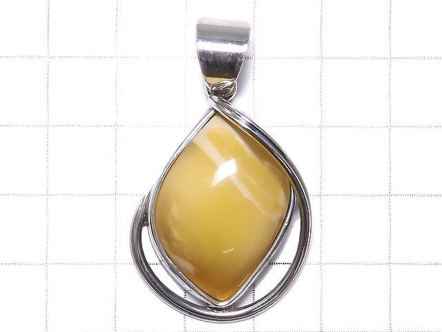 [Video][One of a kind] Baltic Amber Pendant Silver925 Honey Color NO.21
