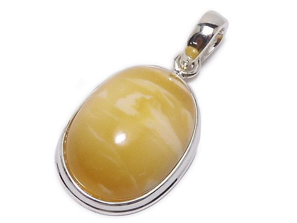 [Video][One of a kind] Baltic Amber Pendant Silver925 Honey Color NO.22
