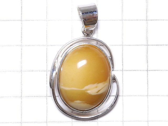 [Video][One of a kind] Baltic Amber Pendant Silver925 Honey Color NO.23