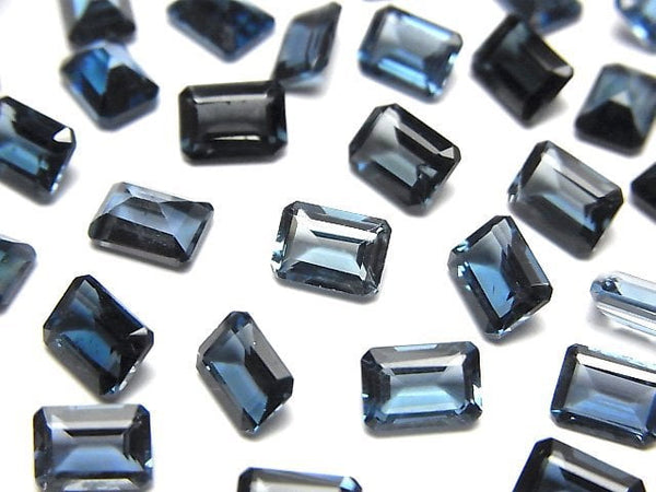 [Video]High Quality London Blue Topaz AAA Loose stone Rectangle Faceted 7x5mm 2pcs