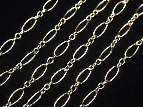 14KGF Oval (long and short) Chain 3.5mm width 10cm