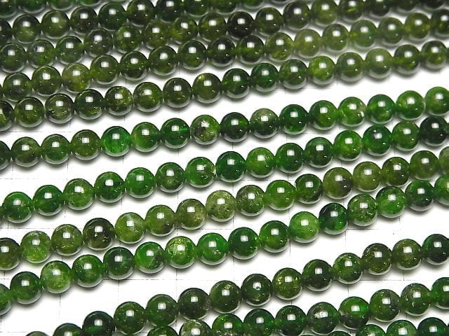 [Video] Russian Chrome Diopside AA Round 5.5mm half or 1strand beads (aprx.15inch/38cm)