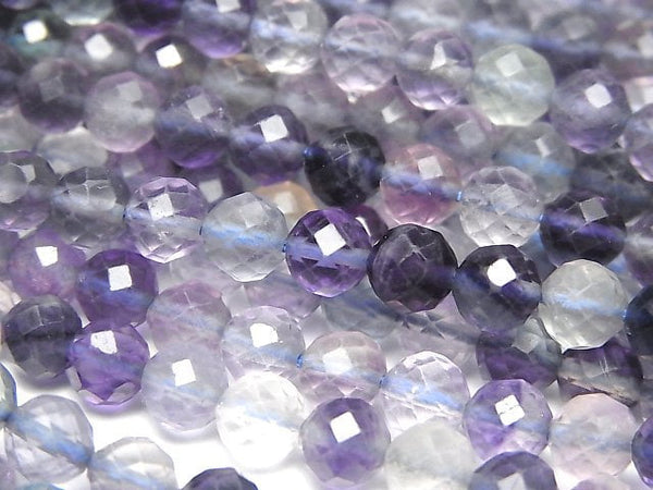 [Video]High Quality! Multicolor Fluorite AA++ Faceted Round 6mm 1strand beads (aprx.15inch/37cm)