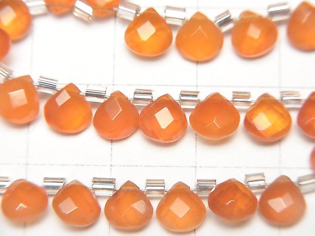 [Video]High Quality Carnelian AAA Chestnut Faceted Briolette 6x6mm half or 1strand (28pcs )