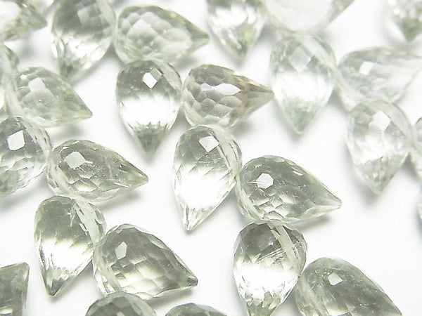 [Video]High Quality Green Amethyst AAA Flower bud Drop Faceted Briolette 1strand beads (aprx.5inch/13cm)