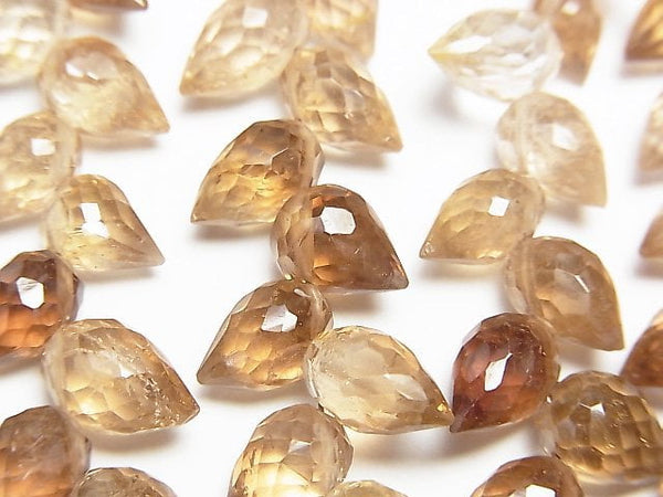 [Video]High Quality Brown Topaz AAA- Flower bud Drop Faceted Briolette 1strand beads (aprx.4inch/10cm)