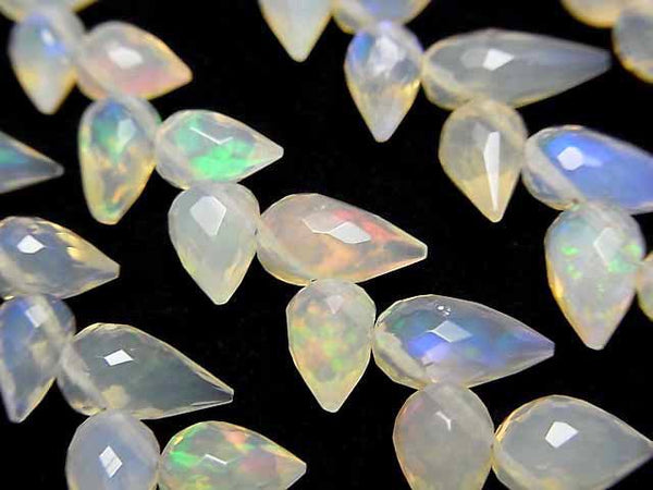 [Video]High Quality Ethiopian Opal AAA- Flower Bud Faceted Briolette 1strand beads (aprx.6inch/16cm)