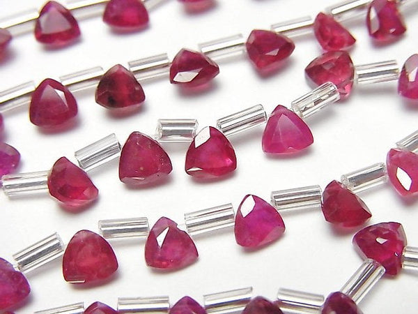 [Video]High Quality Ruby AAA Triangle Faceted 5x5mm 1strand (13pcs )