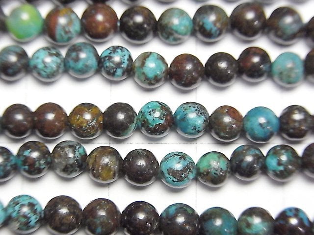 [Video]Chrysocolla AA Round 4.5mm 1strand beads (aprx.15inch/37cm)