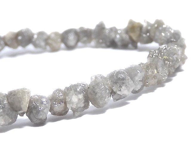 [Video][One of a kind] [1mm Hole]Gray Diamond Rough Nugget Bracelet NO.225