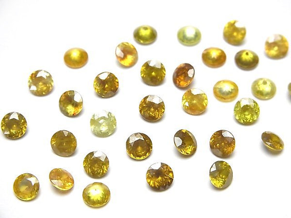 [Video]High Quality Sphalerite AAA Loose stone Round Faceted 5x5mm [Yellow] 1pc
