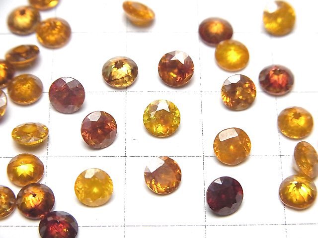 [Video]High Quality Sphalerite AAA Loose stone Round Faceted 5x5mm [Orange] 1pc