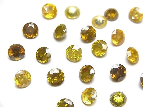[Video]High Quality Sphalerite AAA Loose stone Round Faceted 6x6mm [Yellow] 1pc