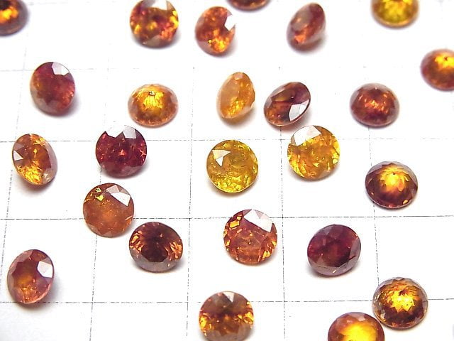 [Video]High Quality Sphalerite AAA Loose stone Round Faceted 6x6mm [Orange] 1pc