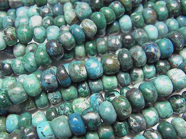 [Video]Peruvian Chrysocolla AA++ Roundel half or 1strand beads (aprx.17inch/42cm)