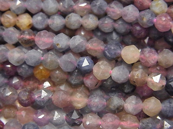 [Video]High Quality! Multicolor Sapphire AA Star Faceted Round 4mm 1strand beads (aprx.15inch/37cm)