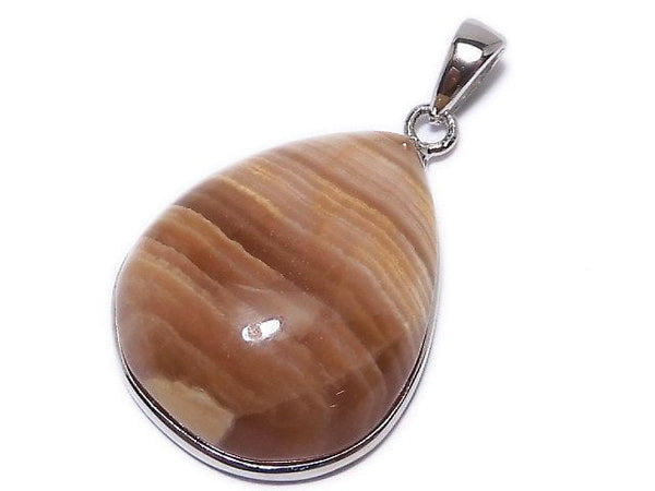 [Video][One of a kind] Brown Color Rhodochrosite AAA Pendant Silver925 NO.25