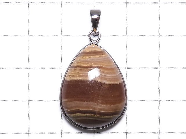 [Video][One of a kind] Brown Color Rhodochrosite AAA Pendant Silver925 NO.26