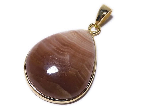 [Video][One of a kind] Brown Color Rhodochrosite AAA Pendant 18KGP NO.32