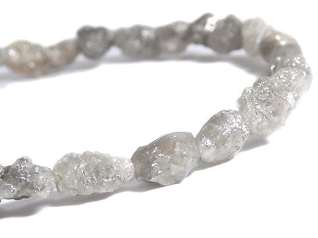 [Video][One of a kind] [1mm Hole]Gray Diamond Rough Nugget Bracelet NO.302